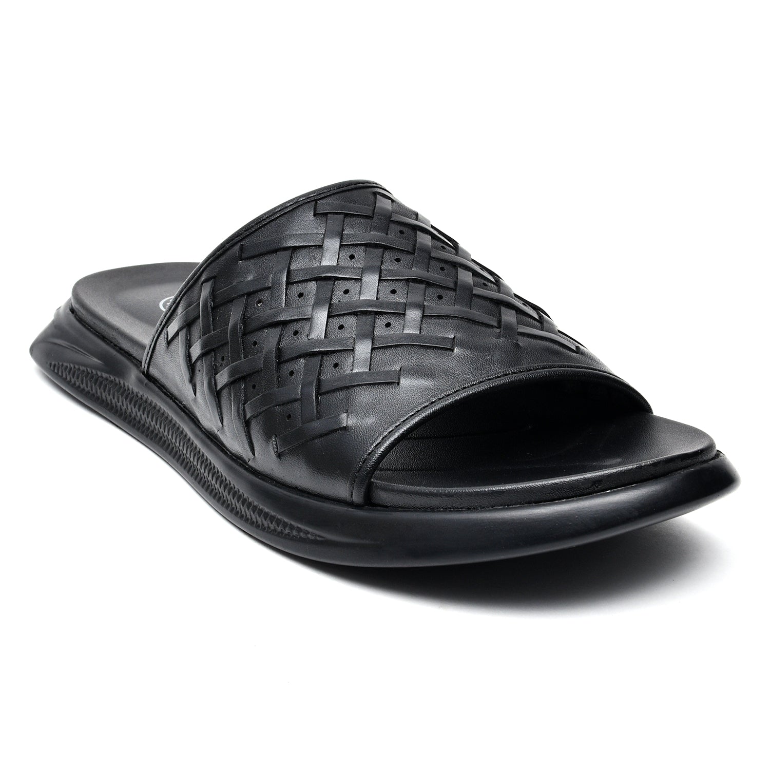LEATHER SLIPPER - WEB-001 BLACK