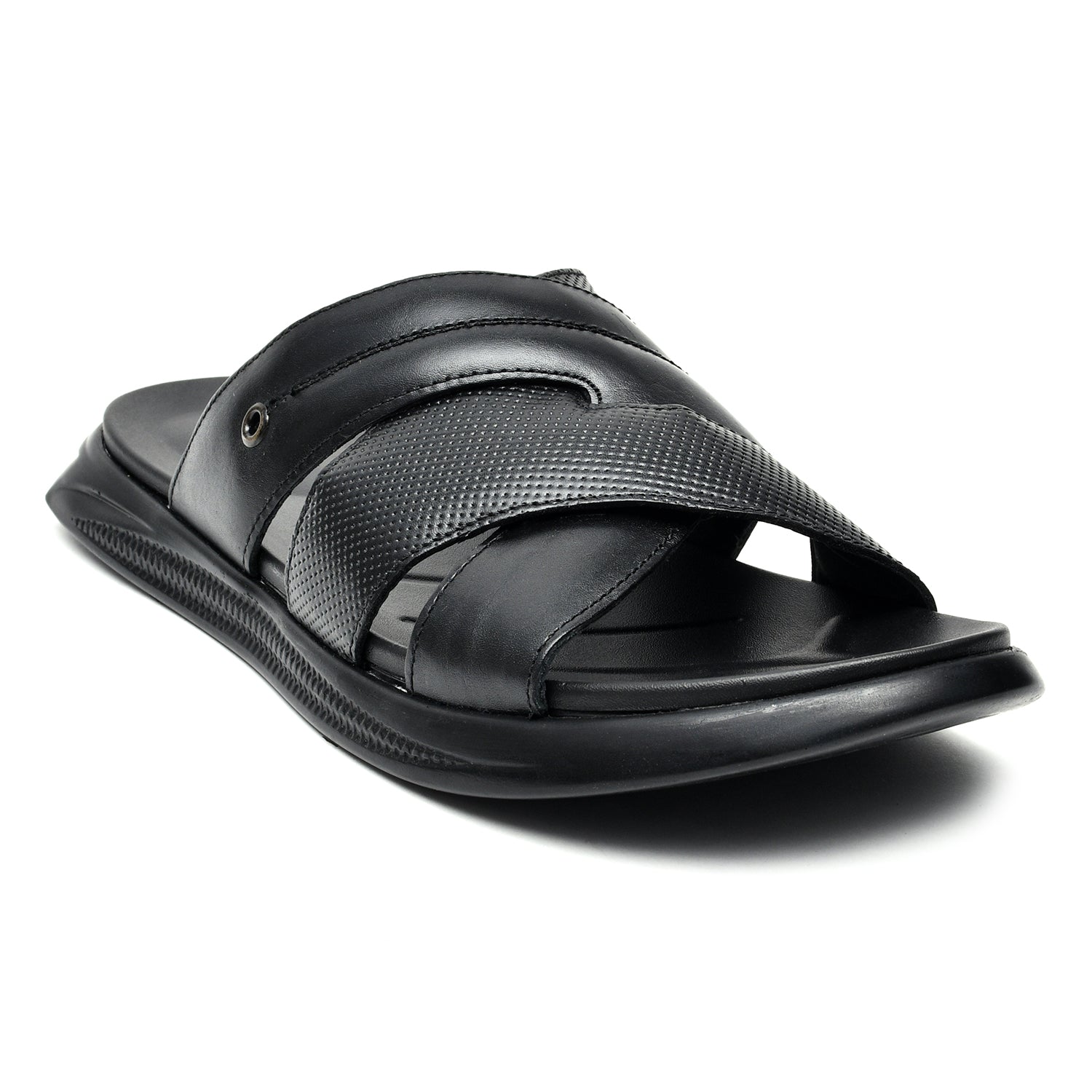LEATHER SLIPPER - WEB-004 BLACK