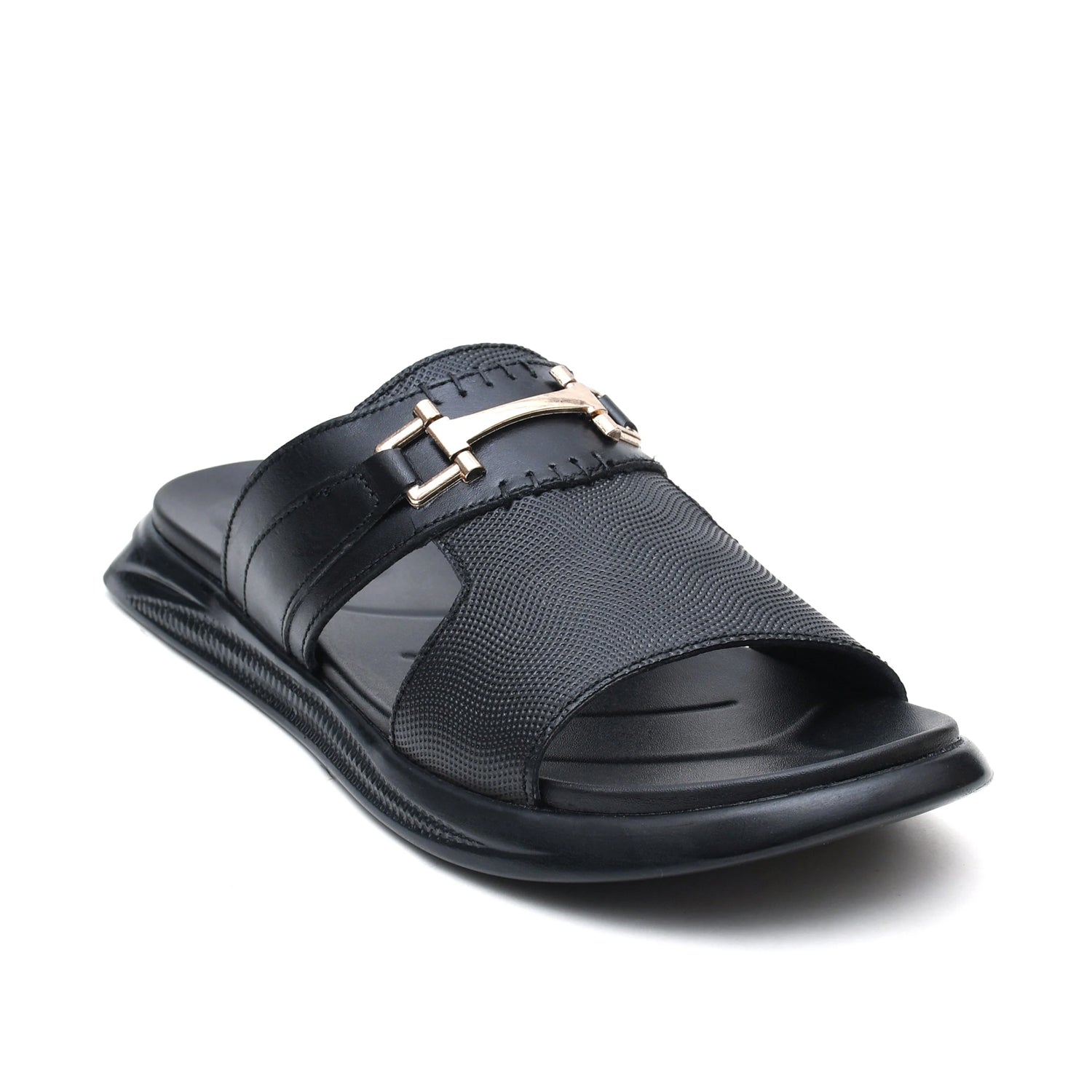 LEATHER SLIPPER - WEB-003 BLACK