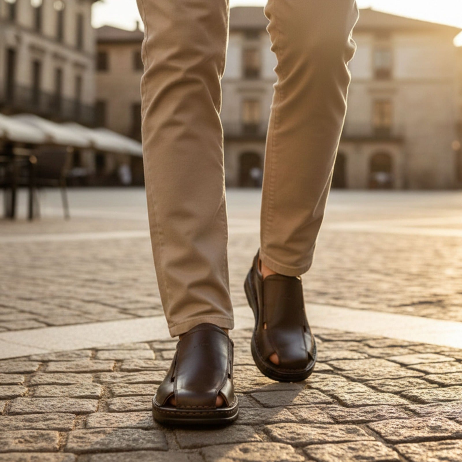 LEATHER SANDAL - 4007 BROWN