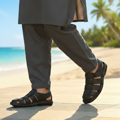 LEATHER SANDAL - 5053 BLACK