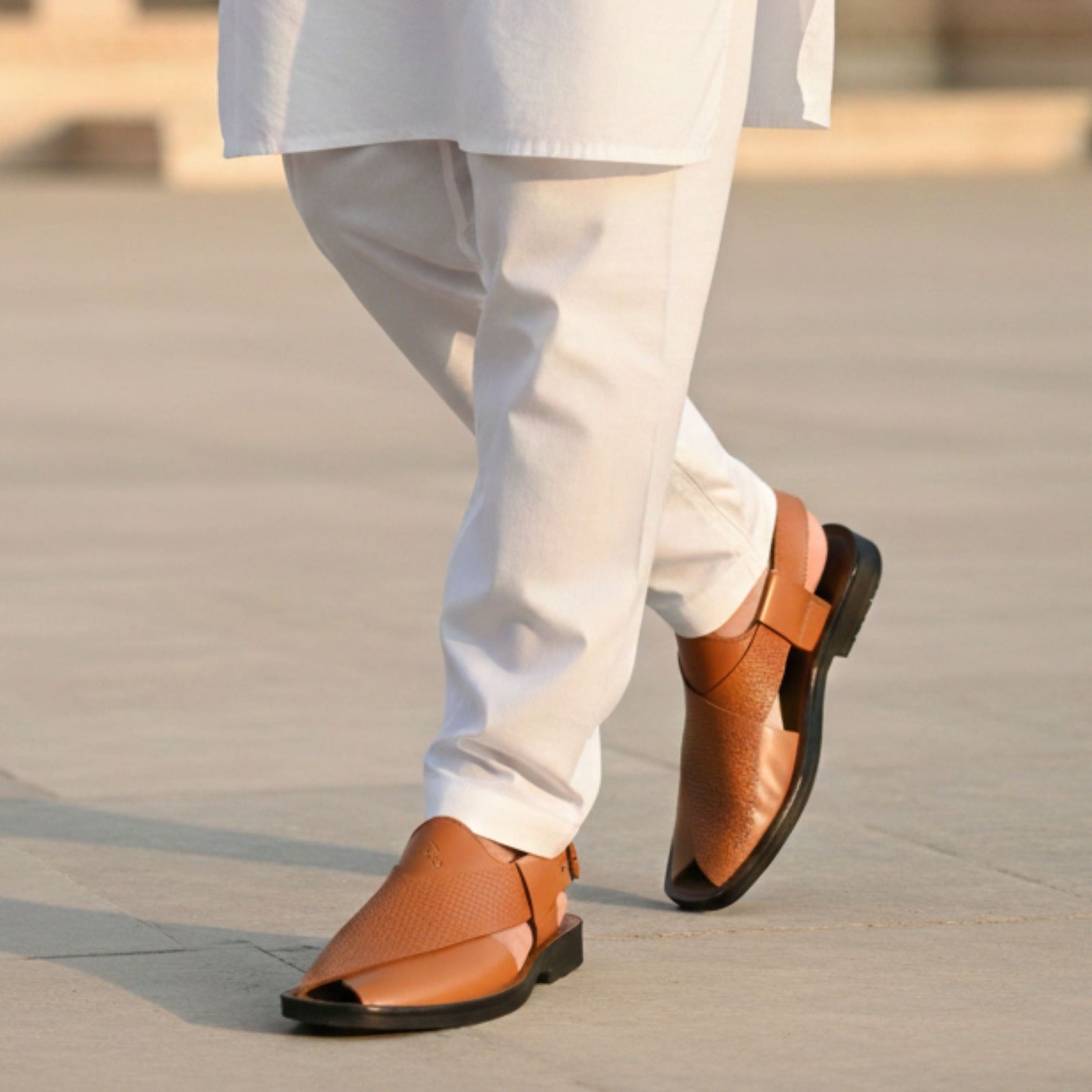 LEATHER PESHAWARI CHAPPAL - PS-1515 TAN