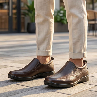 LEATHER SHOES - RUNNER-062 BROWN