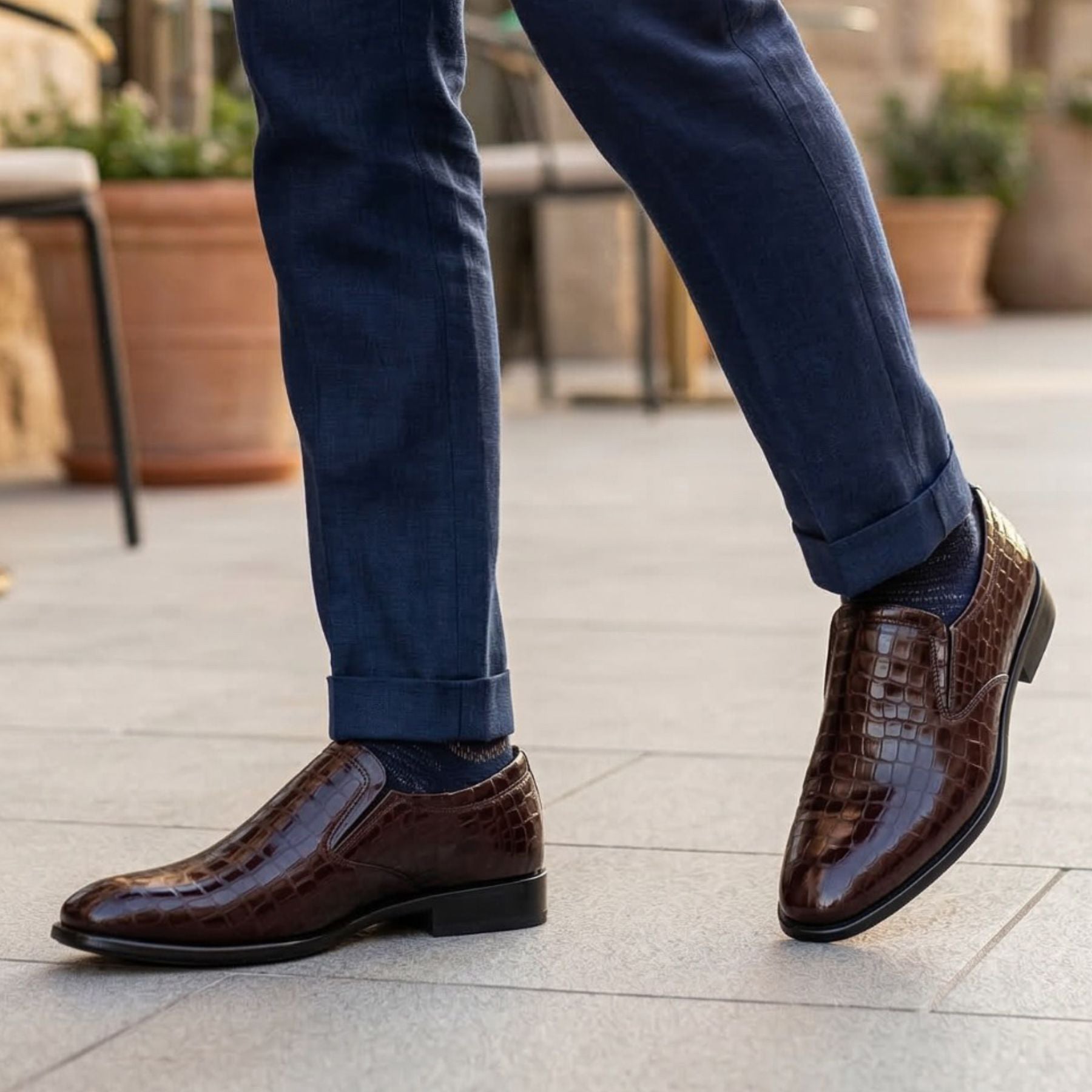 LEATHER SHOES - MSA-15 BROWN