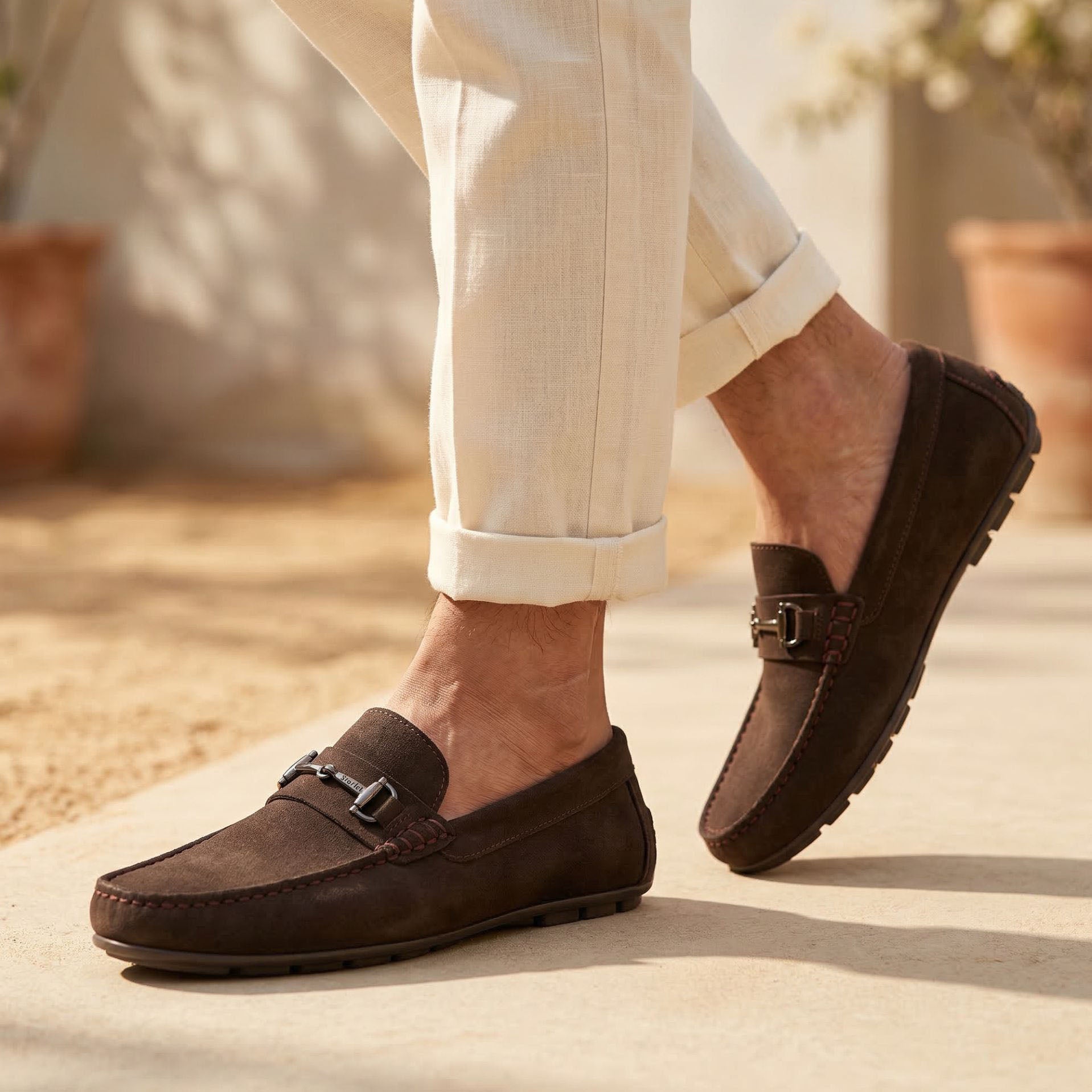 LEATHER SHOES - FLD-04 BROWN