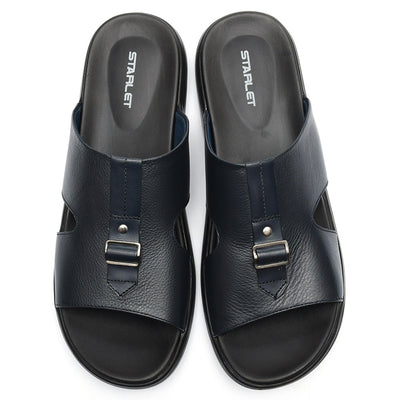 LEATHER SLIPPER - VCT-001 BLUE